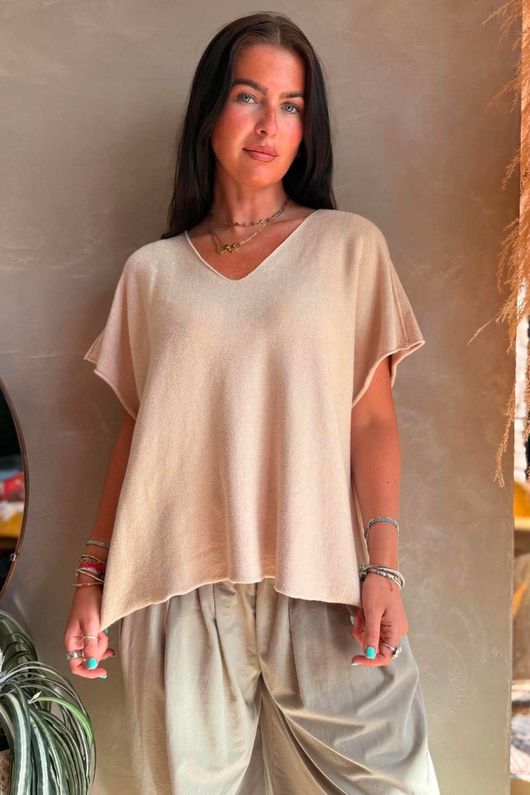 Conrad Cap Sleeve Tank Stone